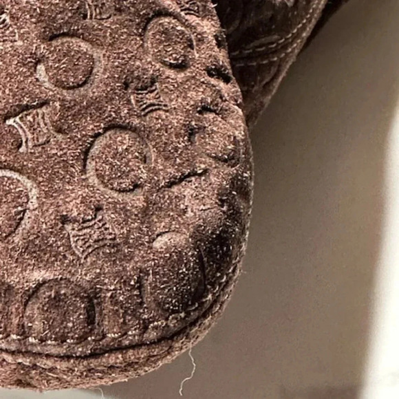 CELINE Macadam Brown Suede Leather Shoulder Bag EUC - Picture 15 of 16